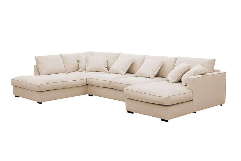 Rossita Lyx 5-sits Högervänd U-formad Extra djup Soffa med Divan och Schäslong i Manchester - Beige - Products - Möbler - Soffa - U-soffa
