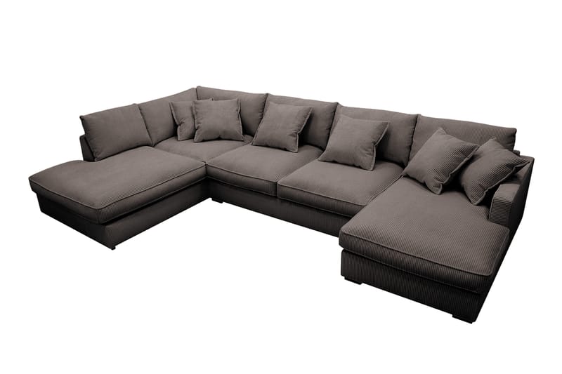 Rossita Lyx 5-sits Högervänd U-formad Extra djup Soffa med Divan och Schäslong i Manchester - Brun - Products - Möbler - Soffa - U-soffa