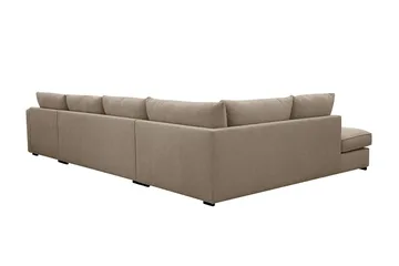 Rossita Lyx 5-sits Högervänd U-formad Extra djup Soffa med Divan och Schäslong i Tyg - Brun - Products - Möbler - Soffa - U-soffa