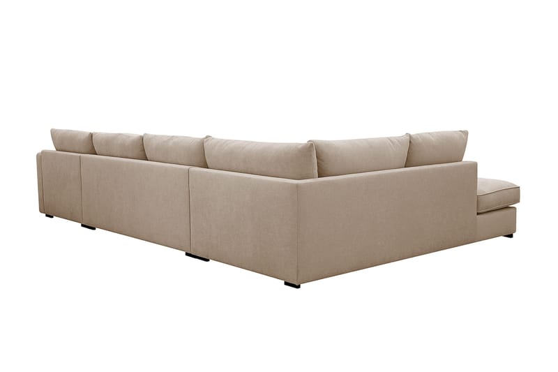 Rossita Lyx 5-sits Högervänd U-formad Extra djup Soffa med Divan och Schäslong i Tyg - Ljusbrun - Products - Möbler - Soffa - U-soffa