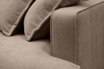 Rossita Lyx 5-sits Högervänd U-formad Extra djup Soffa med Divan och Schäslong i Tyg - Mörkbrun - Products - Möbler - Soffa - U-soffa