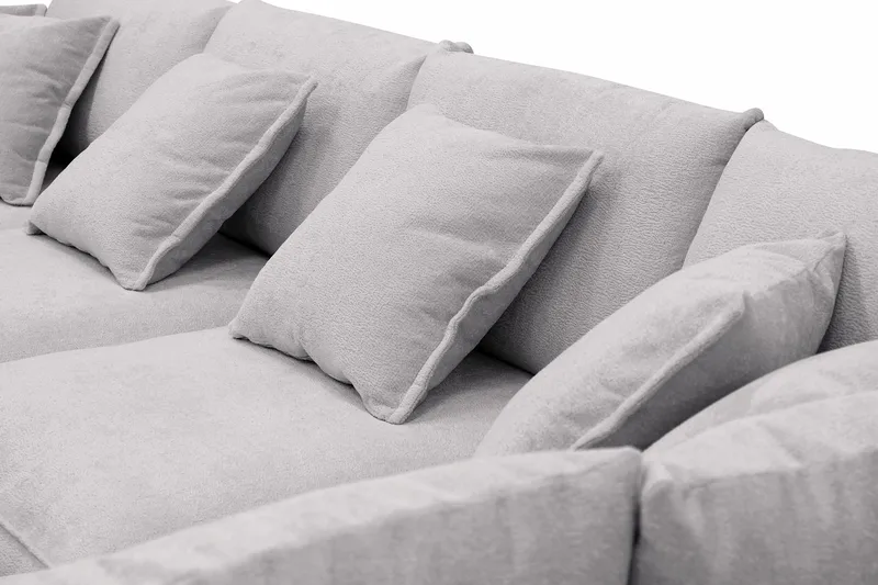 Rossita Lyx 5-sits Vänstervänd U-formad Extra djup Soffa med Divan och Schäslong i Chenille - Grå - Products - Möbler - Soffa - U-soffa