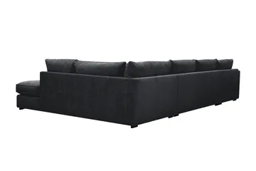 Rossita Lyx 5-sits Vänstervänd U-formad Extra djup Soffa med Divan och Schäslong i Chenille - Svart - Products - Möbler - Soffa - U-soffa