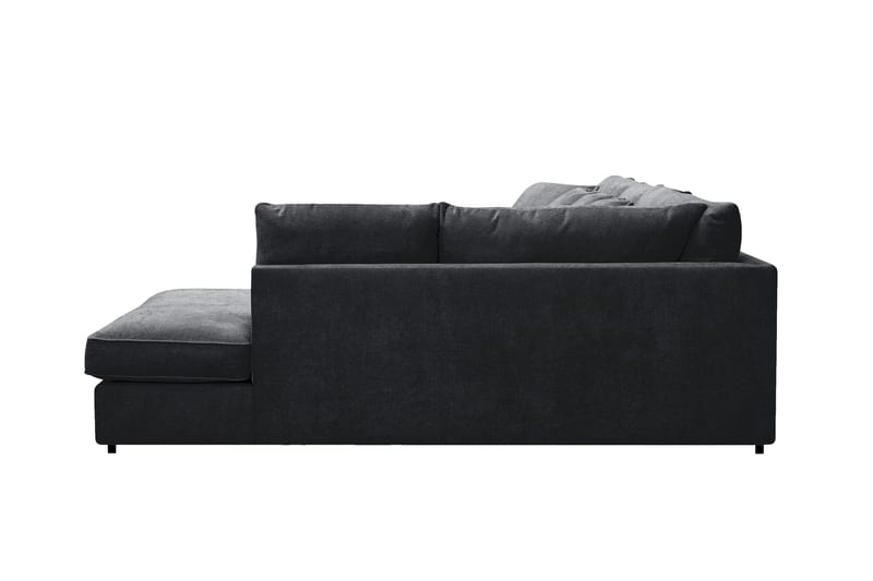 Rossita Lyx 5-sits Vänstervänd U-formad Extra djup Soffa med Divan och Schäslong i Chenille - Svart - Products - Möbler - Soffa - U-soffa
