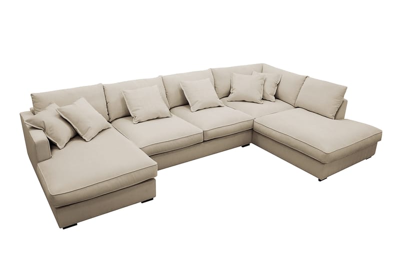 Rossita Lyx 5-sits Vänstervänd U-formad Extra djup Soffa med Divan och Schäslong i Manchester - Kräm - Products - Möbler - Soffa - U-soffa