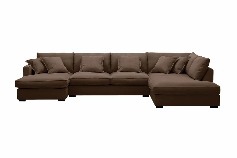 Rossita Lyx 5-sits Vänstervänd U-formad Extra djup Soffa med Divan och Schäslong i Manchester - Mörkbrun - Products - Möbler - Soffa - U-soffa