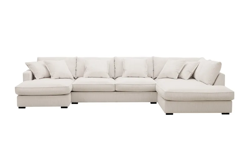 Rossita Lyx 5-sits Vänstervänd U-formad Extra djup Soffa med Divan och Schäslong i Manchester - Naturvit - Products - Möbler - Soffa - U-soffa