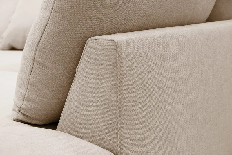 Rossita Lyx 5-sits Vänstervänd U-formad Extra djup Soffa med Divan och Schäslong i Tyg - Ljusbrun - Products - Möbler - Soffa - U-soffa