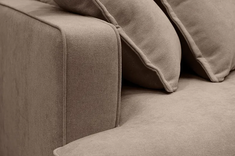 Rossita Lyx 5-sits Vänstervänd U-formad Extra djup Soffa med Divan och Schäslong i Tyg - Mörkbrun - Products - Möbler - Soffa - U-soffa