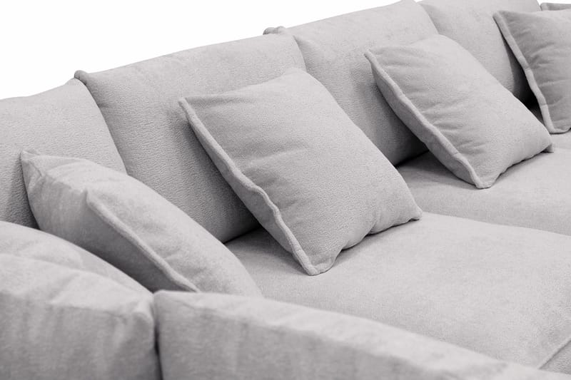 Rossita Lyx 6-sits Högervänd U-formad Extra djup Soffa med Divan och Schäslong i Chenille - Grå - Products - Möbler - Soffa - U-soffa