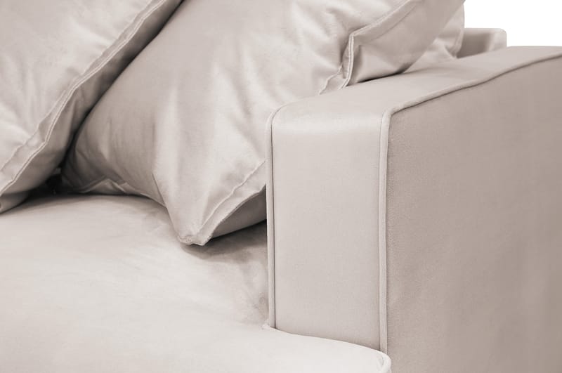 Rossita Lyx 6-sits Högervänd U-formad Extra djup Soffa med Divan och Schäslong i Sammet - Beige - Products - Möbler - Soffa - Sammetssoffa