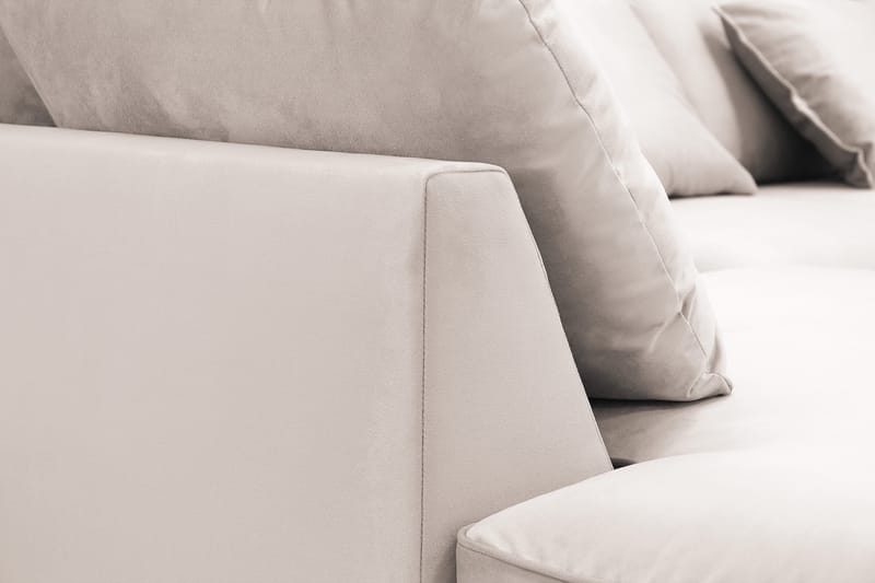 Rossita Lyx 6-sits Högervänd U-formad Extra djup Soffa med Divan och Schäslong i Sammet - Beige - Products - Möbler - Soffa - Sammetssoffa