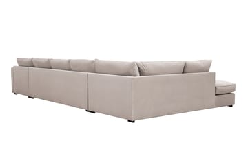 Rossita Lyx 6-sits Högervänd U-formad Extra djup Soffa med Divan och Schäslong i Sammet - Beige - Products - Möbler - Soffa - Sammetssoffa