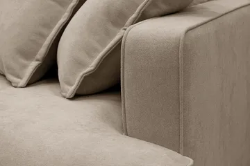 Rossita Lyx 6-sits Högervänd U-formad Extra djup Soffa med Divan och Schäslong i Tyg - Brun - Products - Möbler - Soffa - U-soffa