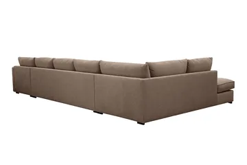 Rossita Lyx 6-sits Högervänd U-formad Extra djup Soffa med Divan och Schäslong i Tyg - Mörkbrun - Products - Möbler - Soffa - U-soffa