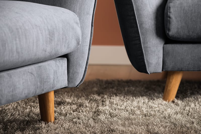 Trend Lyx 2-sits Soffa - Mörkgrå/Ek - Products - Möbler - Soffa - 2 sits soffa