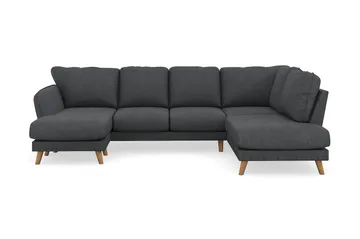 Trend Lyx 4-sits Högervänd U-formad Soffa med Divan och Schäslong i Manchester, Mörkgrå