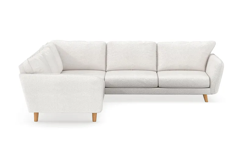 Trend Lyx Hörnsoffa Vändbar, Vit|Bouclé