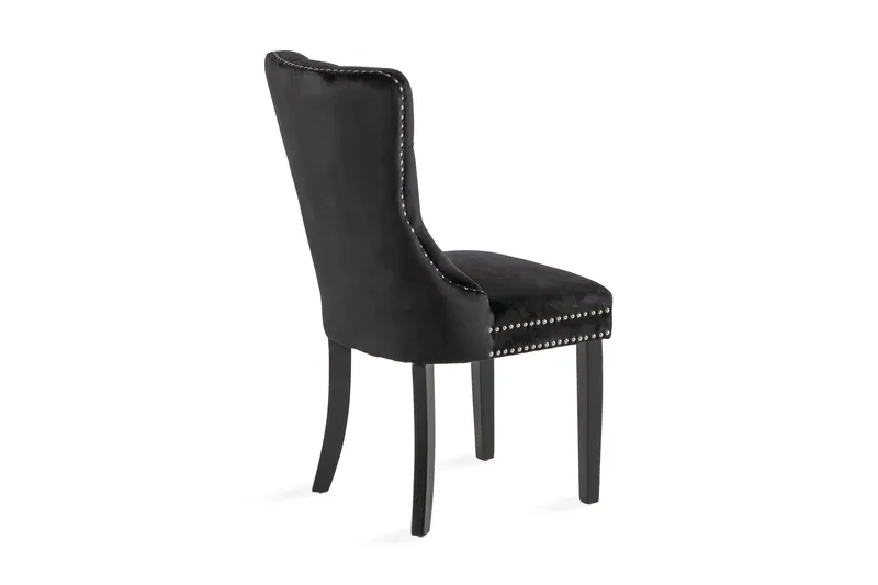 Bergviken Matstol Sammet - Svart / Trä - Products - Möbler - Fåtölj & stolar - Matstol & köksstol