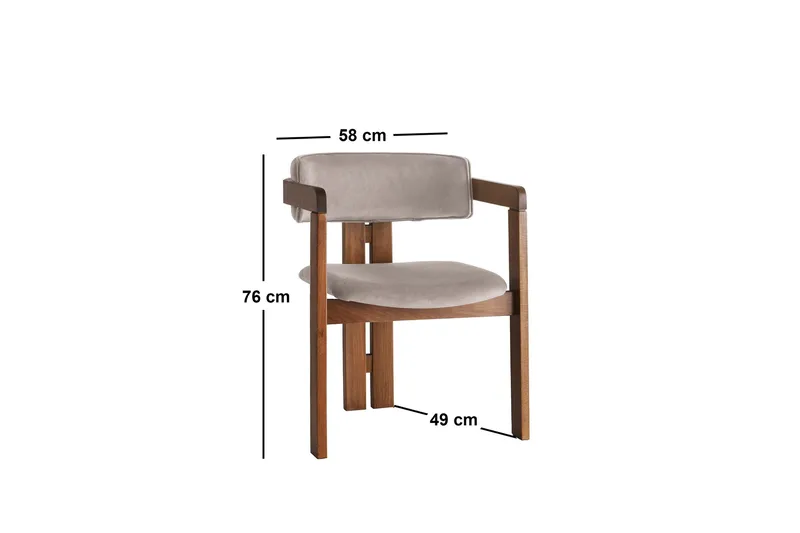 Dellon Karmstol - Valnöt/Ljusbrun - Products - Möbler - Fåtölj & stolar - Karmstol