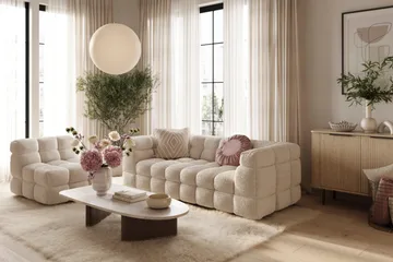 Elise Bubblig Fåtölj - Beige Teddy - Products - Möbler - Fåtölj & stolar - Fåtölj - Fåtölj utan armstöd