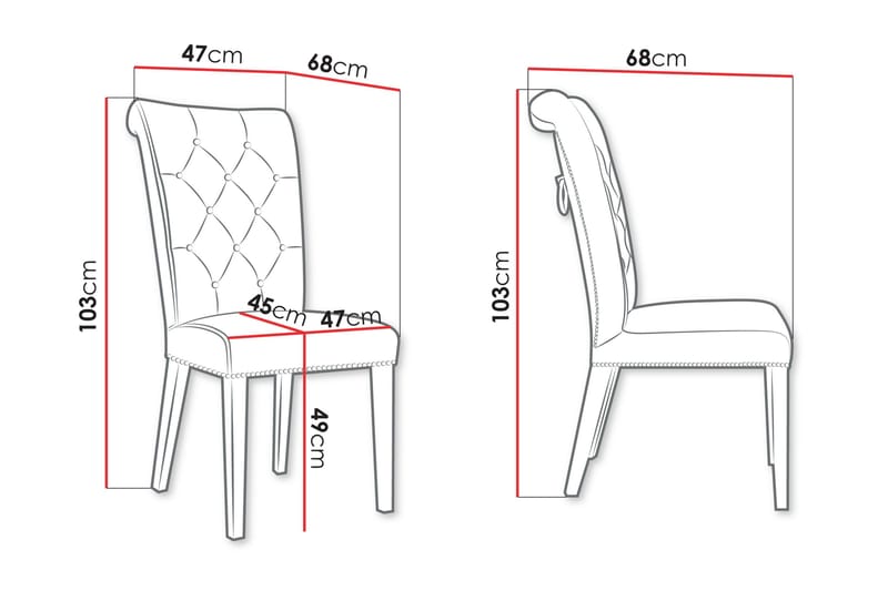 Garvin Matstol - Rosa/Vit - Products - Möbler - Fåtölj & stolar - Matstol & köksstol