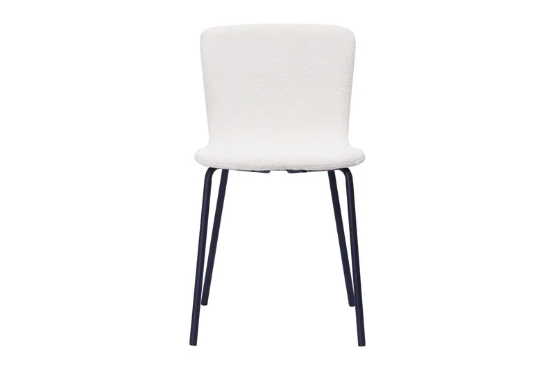 Katy Matstol - Vit Bouclé / Metallben Svart - Products - Möbler - Fåtölj & stolar - Matstol & köksstol