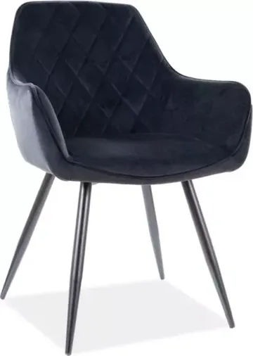 Linea matstol - Svart sammet - svart - Products - Möbler - Fåtölj & stolar - Karmstol