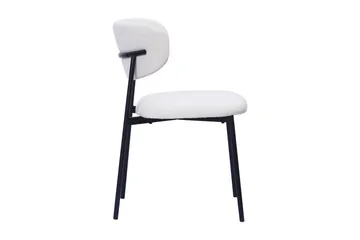 Lucy Matstol - Vit Bouclé / Metallben Svart - Products - Möbler - Fåtölj & stolar - Matstol & köksstol