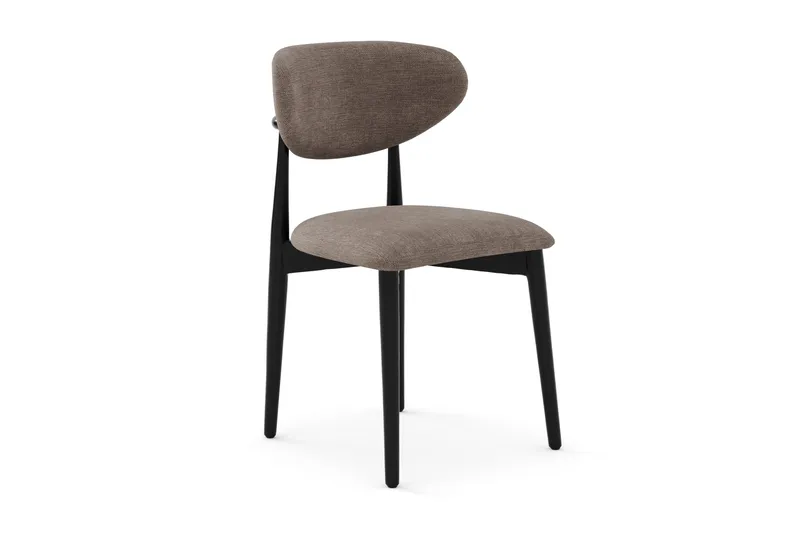 Molly Matstol i trä med tygsits - Svart/Greige - Products - Möbler - Fåtölj & stolar - Matstol & köksstol