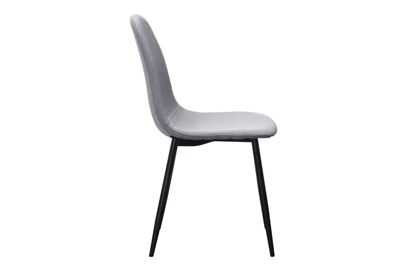 Nibe Matstol - Grå/Metallben Svart - Products - Möbler - Fåtölj & stolar - Matstol & köksstol