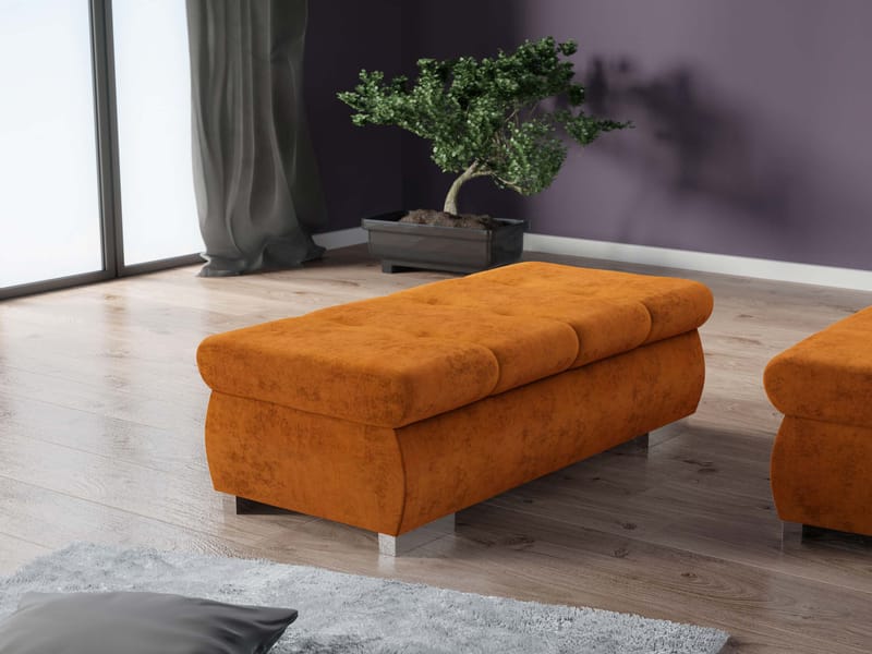 Cerys Fotpall 120 cm - Orange - Products - Möbler - Fåtölj & stolar - Pall & puff - Fotpallar