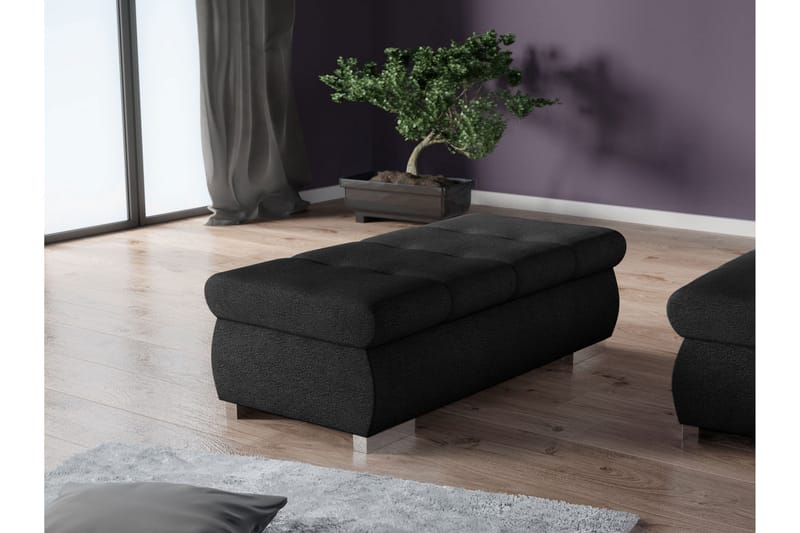 Cerys Fotpall 60 cm - Svart - Products - Möbler - Fåtölj & stolar - Pall & puff - Fotpallar