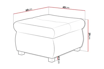 Cerys Fotpall 60 cm - Vit - Products - Möbler - Fåtölj & stolar - Pall & puff - Fotpallar