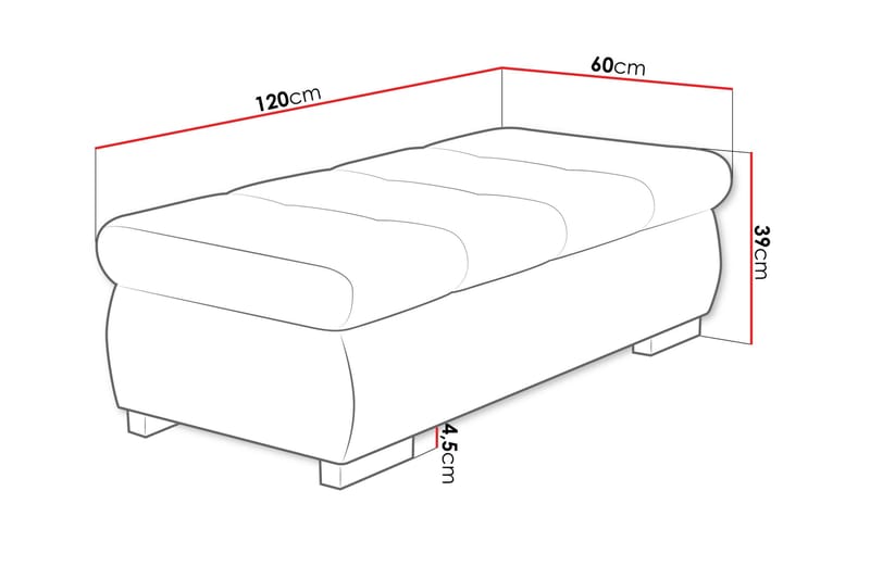 Cerys Fotpall 60 cm - Vit - Products - Möbler - Fåtölj & stolar - Pall & puff - Fotpallar