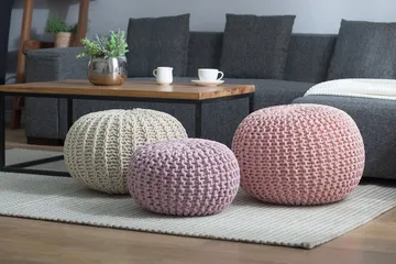 Conrad Ii Sittpuff 50 cm - Beige - Products - Möbler - Fåtölj & stolar - Pall & puff - Sittpuff