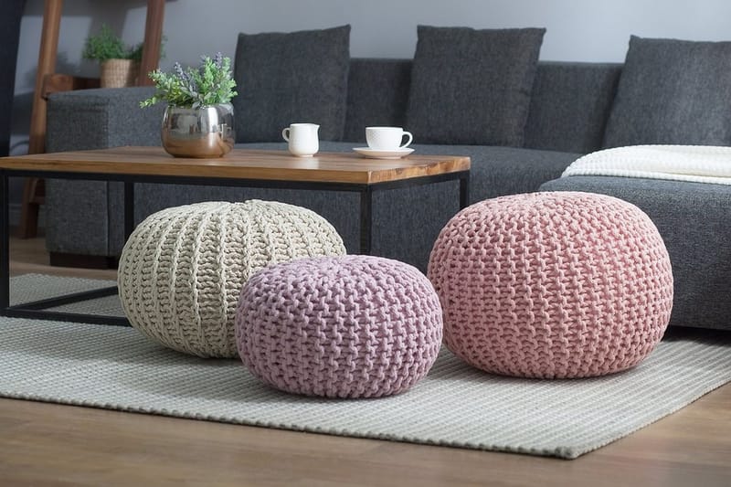 Conrad Ii Sittpuff 50 cm - Beige - Products - Möbler - Fåtölj & stolar - Pall & puff - Sittpuff