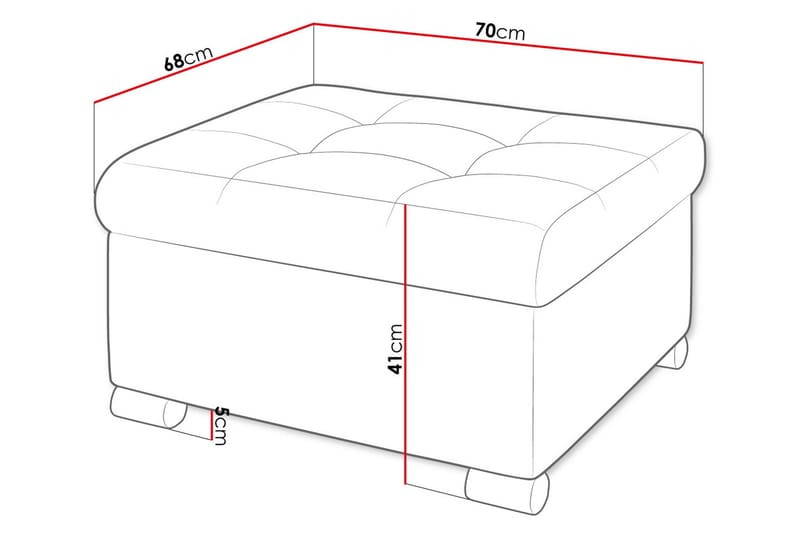 Dynir Fotpall 68 cm - Ljusgrå/Mörkgrå - Products - Möbler - Fåtölj & stolar - Pall & puff - Fotpallar