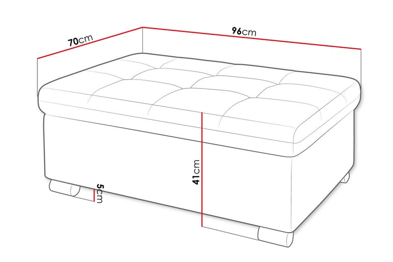 Dynir Fotpall 70 cm - Vit - Products - Möbler - Fåtölj & stolar - Pall & puff - Fotpallar