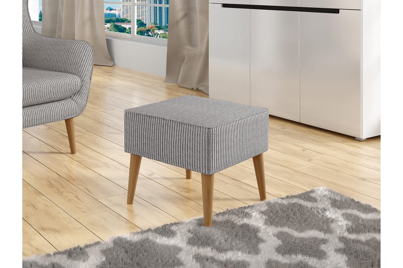 Gabi Fotpall 45 cm - Grå - Products - Möbler - Fåtölj & stolar - Pall & puff - Fotpallar