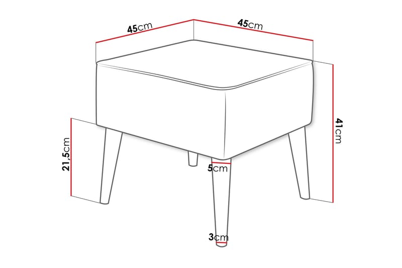 Gabi Fotpall 45 cm - Mörkgrå - Products - Möbler - Fåtölj & stolar - Pall & puff - Fotpallar