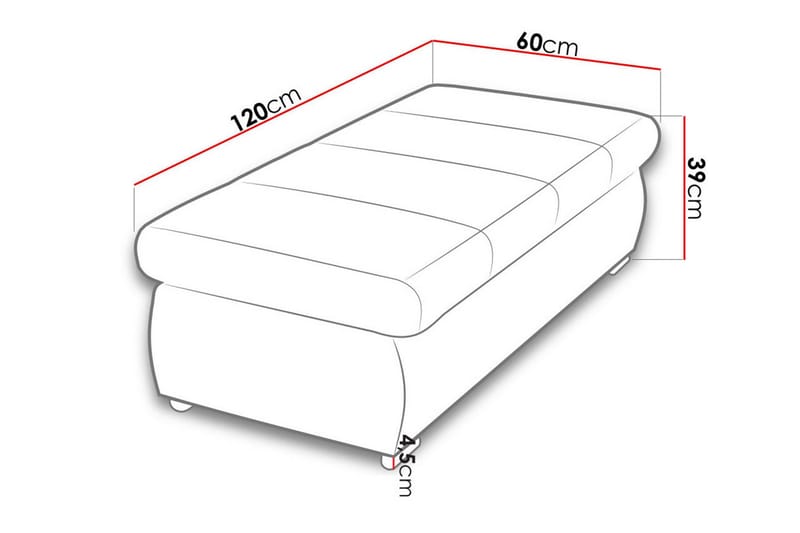 Gamal Fotpall 60 cm - Vit - Products - Möbler - Fåtölj & stolar - Pall & puff - Fotpallar