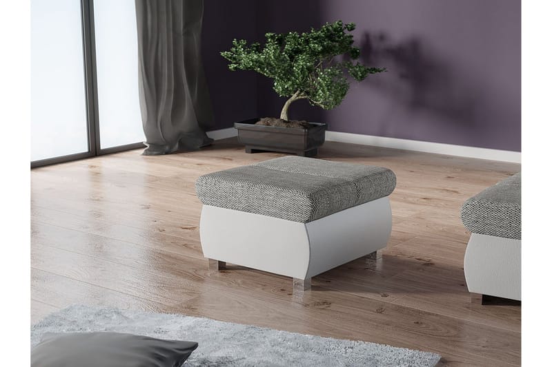 Gamal Fotpall 60 cm - Vit/Ljusgrå - Products - Möbler - Fåtölj & stolar - Pall & puff - Fotpallar