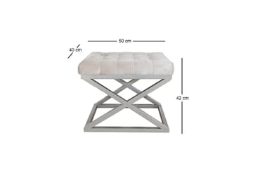 Gillie Sittpuff 40 cm - Vit/Silver - Products - Möbler - Fåtölj & stolar - Pall & puff - Sittpuff