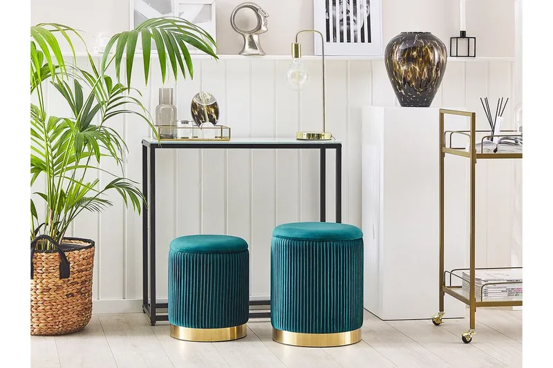 Trumelet Fotpall med Förvaring 2-pack - Blå - Products - Möbler - Fåtölj & stolar - Pall & puff - Fotpallar