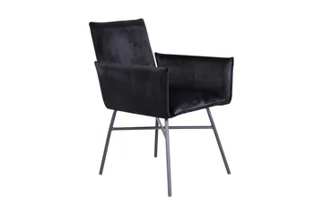 Petra Karmstol - Sammet/Svart - Products - Möbler - Fåtölj & stolar - Matstol & köksstol