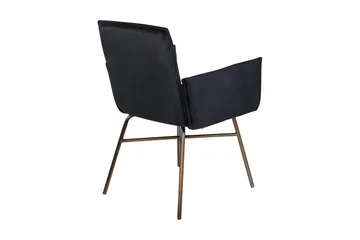 Petra Karmstol - Sammet/Svart/Koppar - Products - Möbler - Fåtölj & stolar - Matstol & köksstol