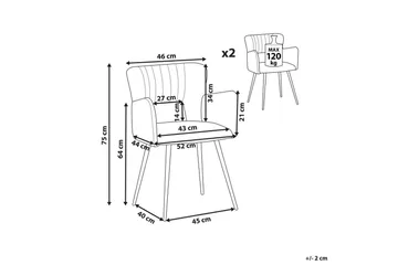 Set med 2 matstolar Sanilac - Svart - Products - Möbler - Fåtölj & stolar - Karmstol