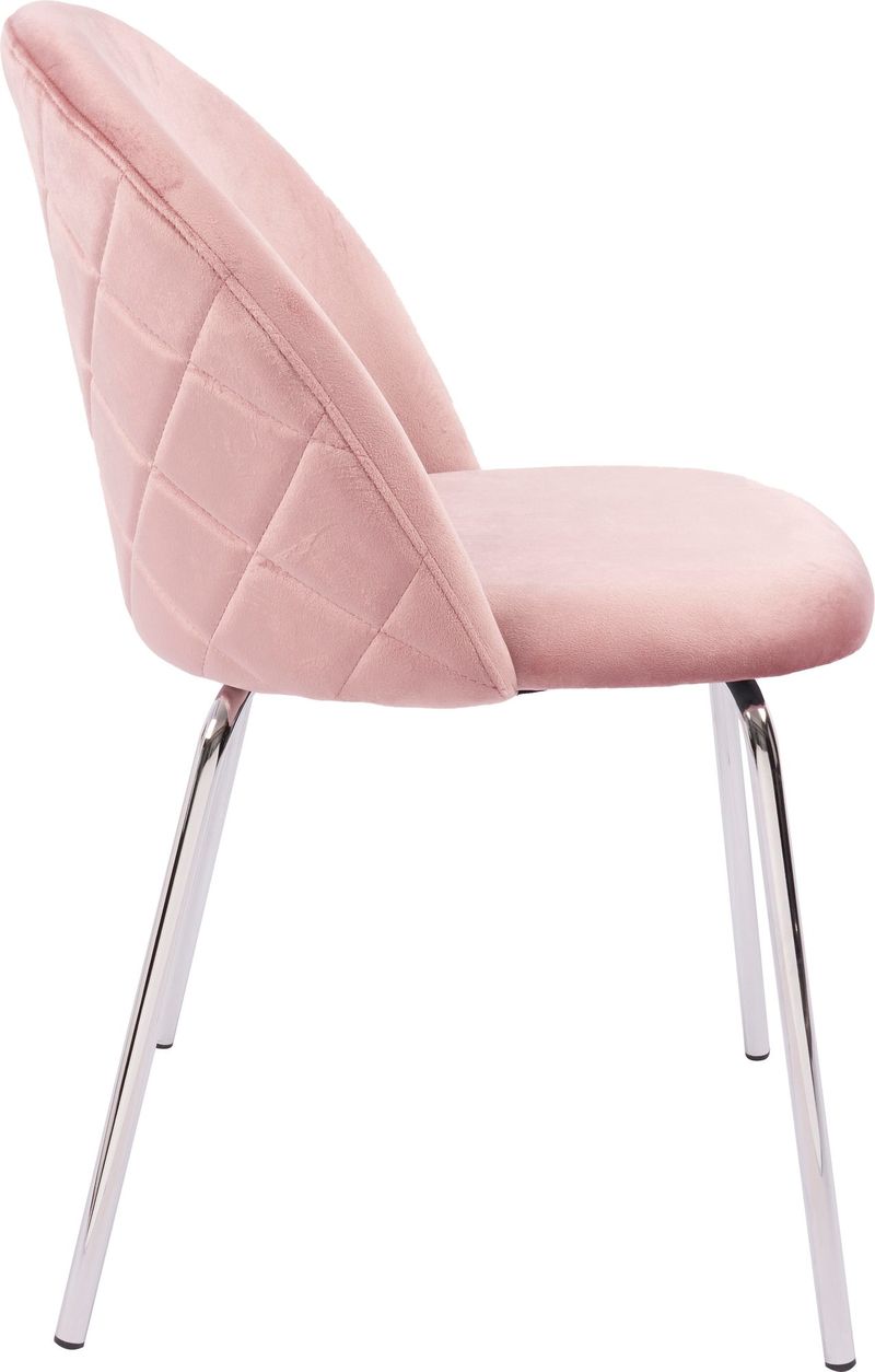Stol rosa med kromade ben - Plaza - Ljusrosa - Products - Möbler - Fåtölj & stolar - Matstol & köksstol