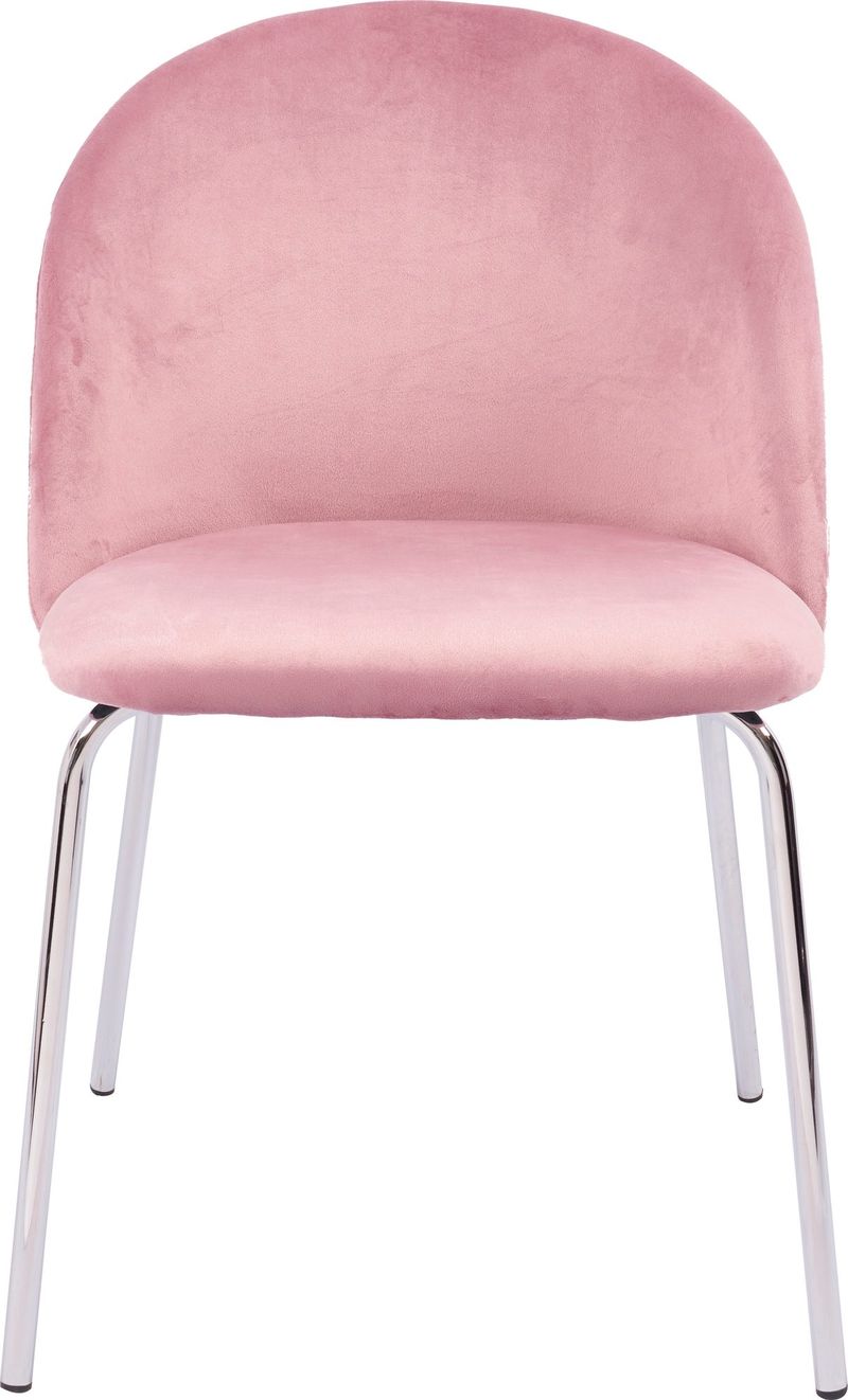 Stol rosa med kromade ben - Plaza - Ljusrosa - Products - Möbler - Fåtölj & stolar - Matstol & köksstol